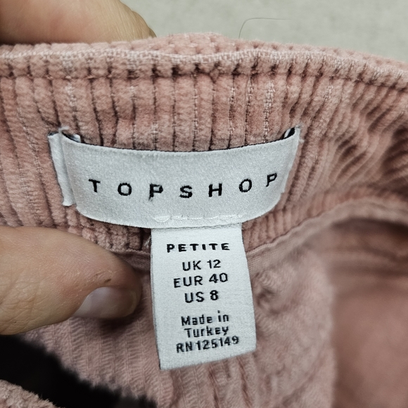 Topshop Petite US 8 Pink Courduroy Mini Skirt - Picture 3 of 4